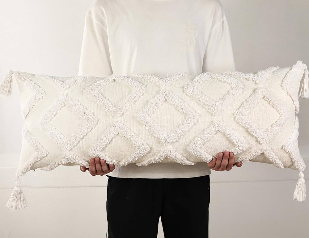 PANOD Decorative Long Lumbar Pillow Cover 14x36 Boho,Super Soft Chenille Extra Long Lumbar Pillow... | Amazon (US)