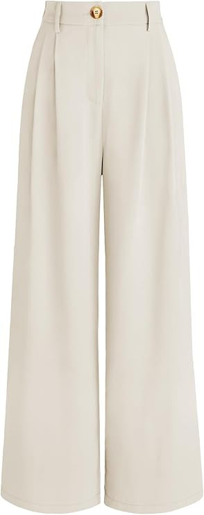 AUTOMET Women Wide Leg Dress Pants High Waisted Loose Fit Business Casual Work Trousers with Pock... | Amazon (US)