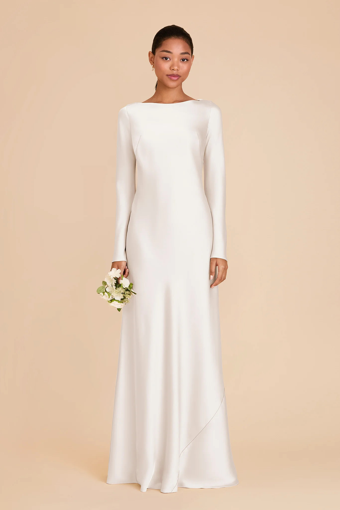Lucia Matte Satin Dress - White | Birdy Grey | Birdy Grey