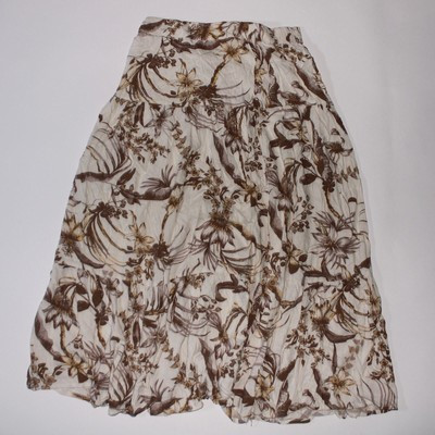Anko Cream Maxi Skirt With A Brown Floral Print Size 10 | eBay AU