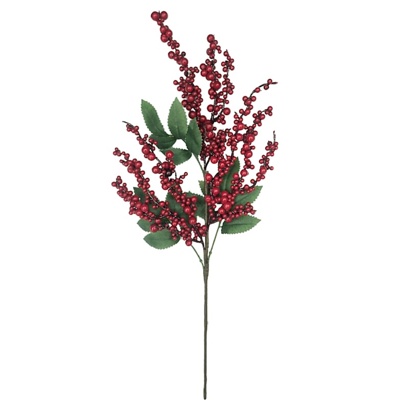 Red Needle Pine & Berry Pick, 18" | At Home