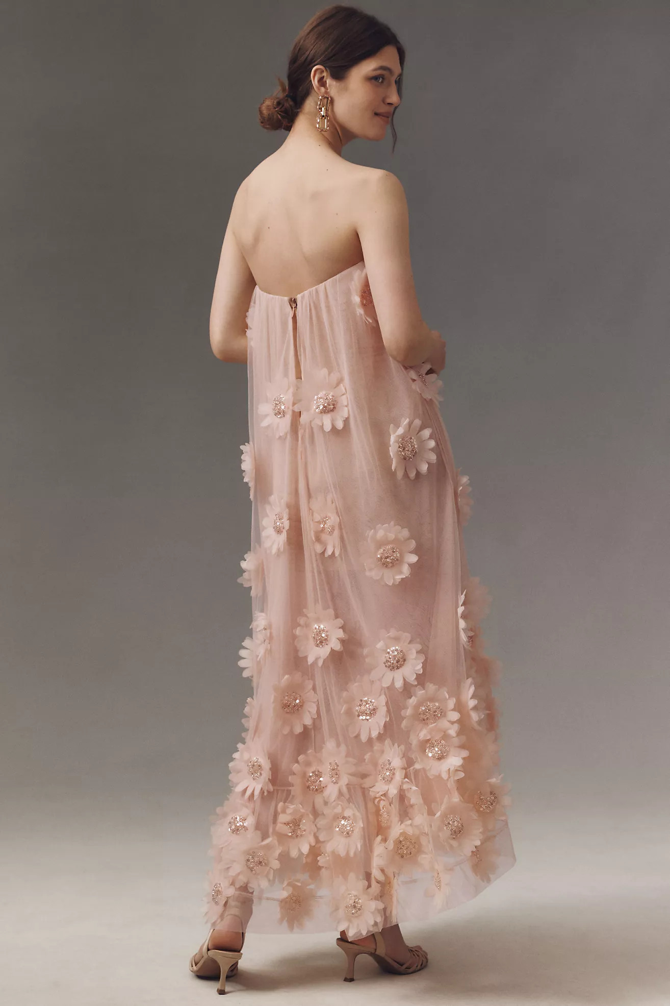 Helsi Athena Strapless 3D Floral Maxi Dress | Anthropologie (US)