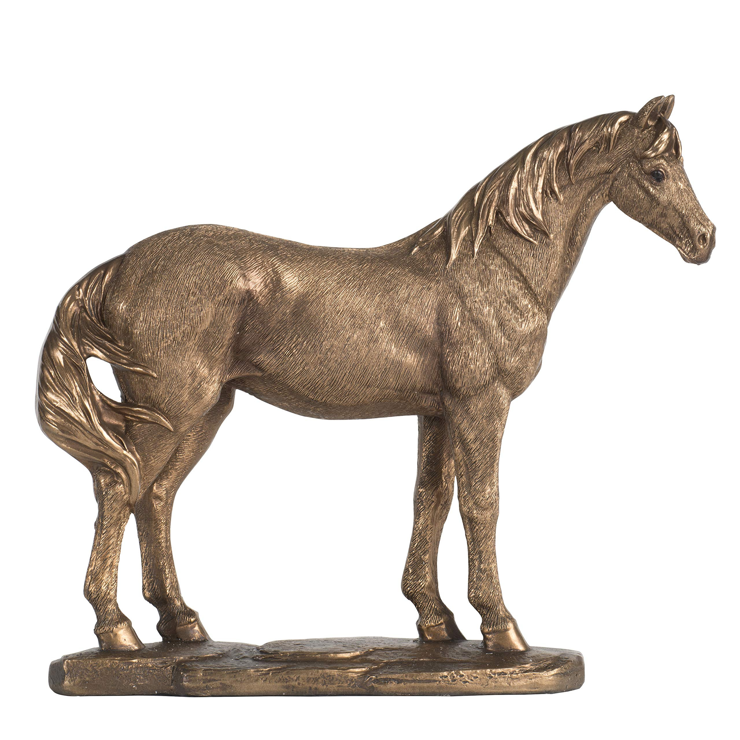A&B 8.3" Decorative Standing Horse Sculpture in Antique Gold - Perfect for Indoor Outdoor | Amazon (US)