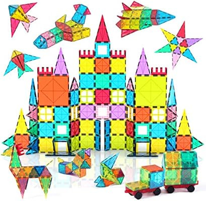 Jasonwell 108pcs Magnetic Blocks Kids Magnetic Tile Building Blocks Set 3D Magnet Bulding Tiles C... | Amazon (US)