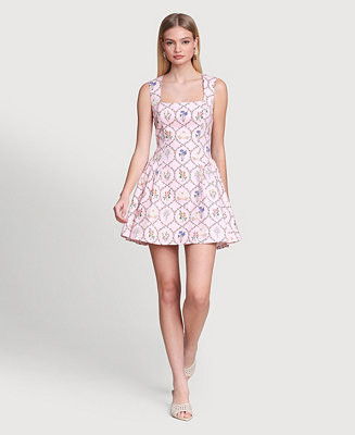 Women's Floral Cotton Square Neck Mini Dress | Macy's