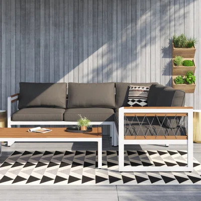 Yelena 4 Piece Sectional Seating Group with Cushions | Wayfair North America