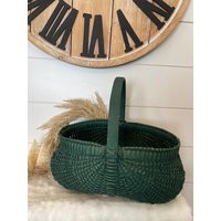 Vintage Green Gathering Basket French Cottage Core Decor | Etsy (US)