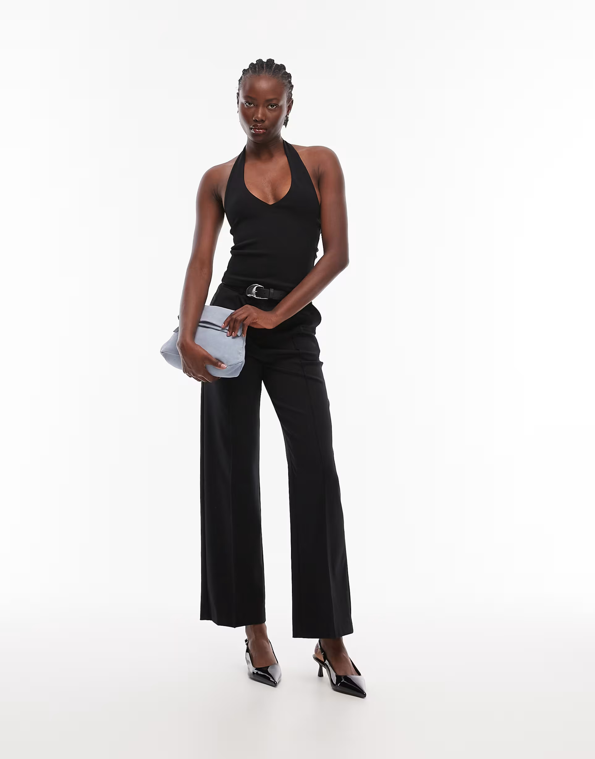 › ASOS DESIGN compact cotton halterneck top in black | ASOS (Global)