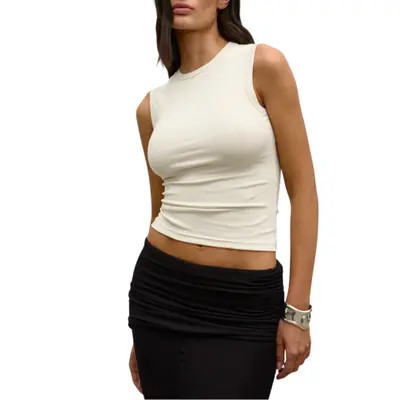 Bayse Regan Stretch Cotton Tank Top in Off-White at Nordstrom, Size X-Small | Nordstrom