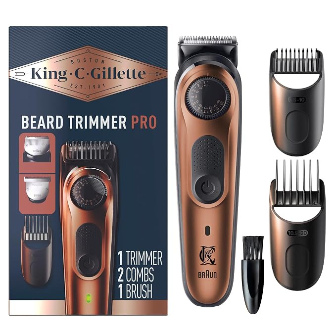 King C. Gillette Beard Trimmer PRO with 40 beard length settings in precise 0.5mm steps, cordless... | Amazon (US)