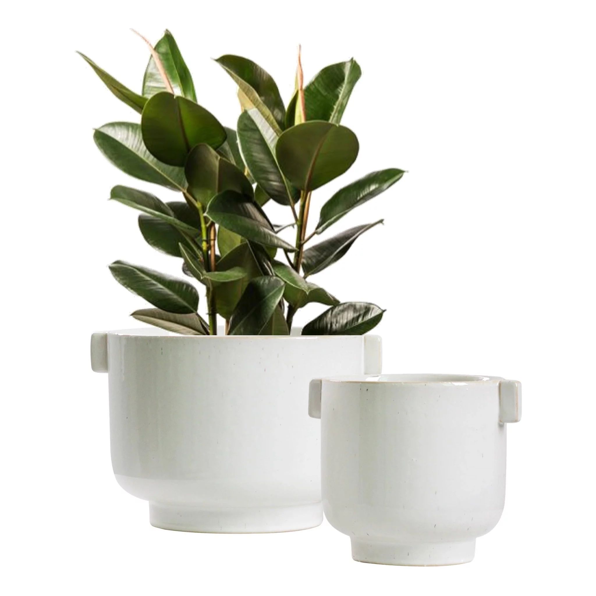 Olly & RoseCotswolds Ceramic Plant Pot Set with Handles - Indoor & Outdoor Planters - Aged White ... | Walmart (US)