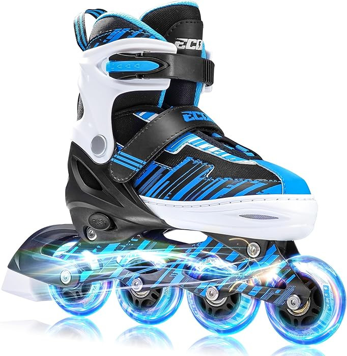 Adjustable Inline Skates Boys and Girls Ages 5-8 8-12 with Light up Wheels，Roller Skates for Ki... | Amazon (US)
