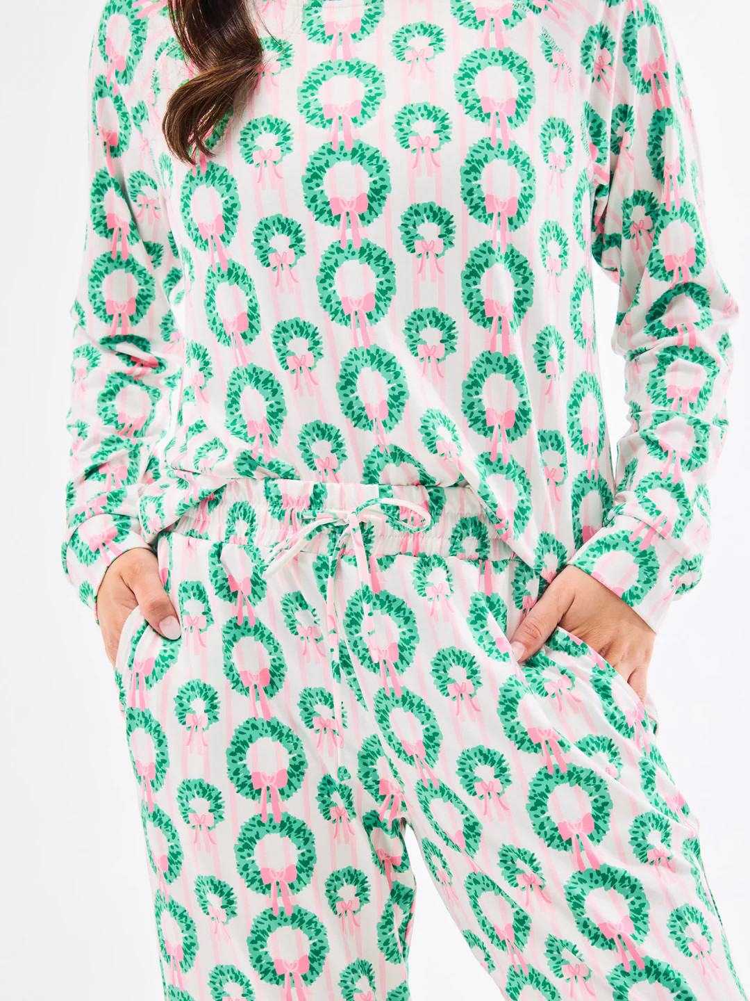 Women's Annie Pants Set | Rosy Wreaths | Mary Square