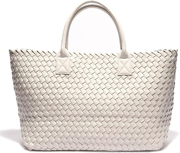 Woven Bag Shopper Bag Travel Handbags and Purses Women Tote Bag Large Capacity Shoulder Fashion B... | Amazon (US)