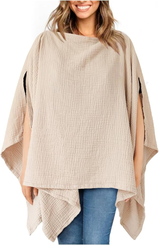 Konssy Muslin Nursing Cover for Breastfeeding, 360° Full Privacy Breathable 100% Cotton Breastfe... | Amazon (US)