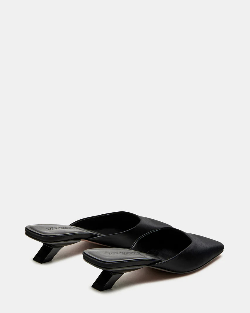 MARIANNE Black Kitten Heel Square Toe Mule | Women's Heels | Steve Madden (US)