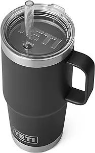 YETI Rambler 25 oz Straw Mug, Vacuum Insulated, Stainless Steel, Black | Amazon (US)