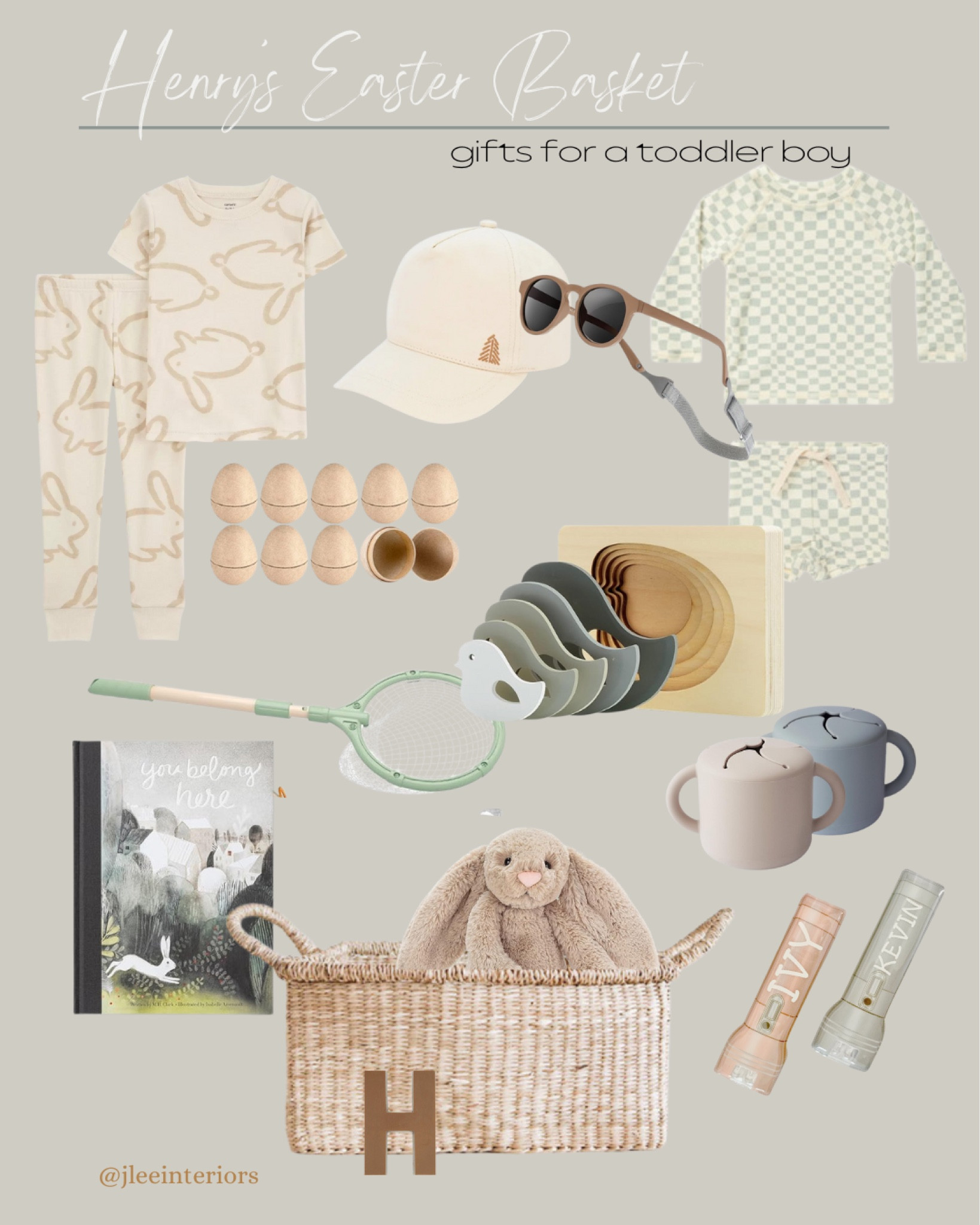 Easter basket gift ideas for my two year old son. 
Toddler toys, gift ideas, toddler pajamas, mushie, rylee and cru, #LTKkids, toddler boy clothes, spring accessories, neutral toys, Montessori, children’s books, butterfly net, kid sunglasses, swimwear, HMkids 

#LTKSeasonal