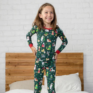 Holiday Hounds Two-Piece Bamboo Viscose Pajama Set | Little Sleepies