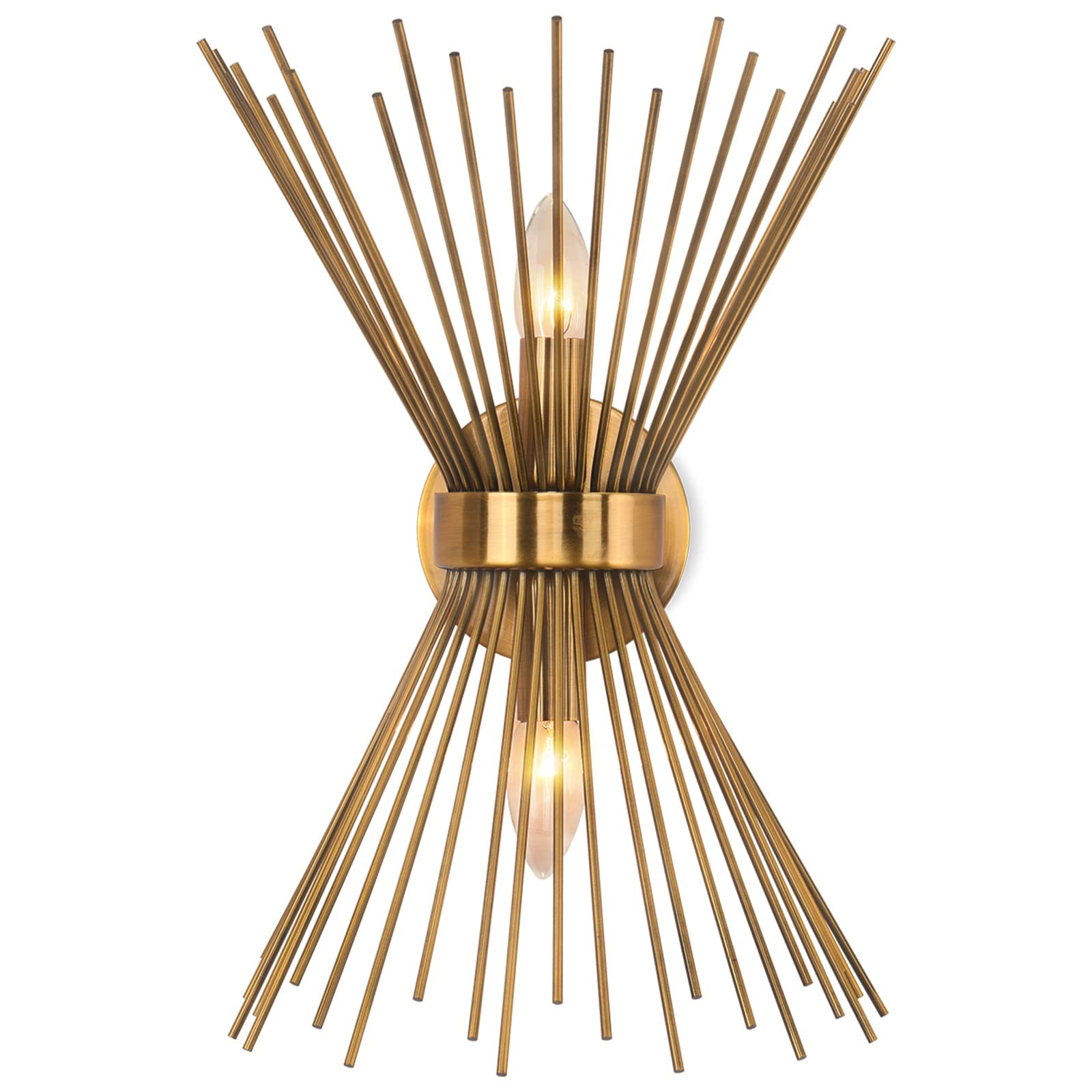 Merbotin Mid Century Modern Gold Wall Sconce,Antique Brass Bathroom Vanity Light Fixture Over Mirror | Amazon (US)