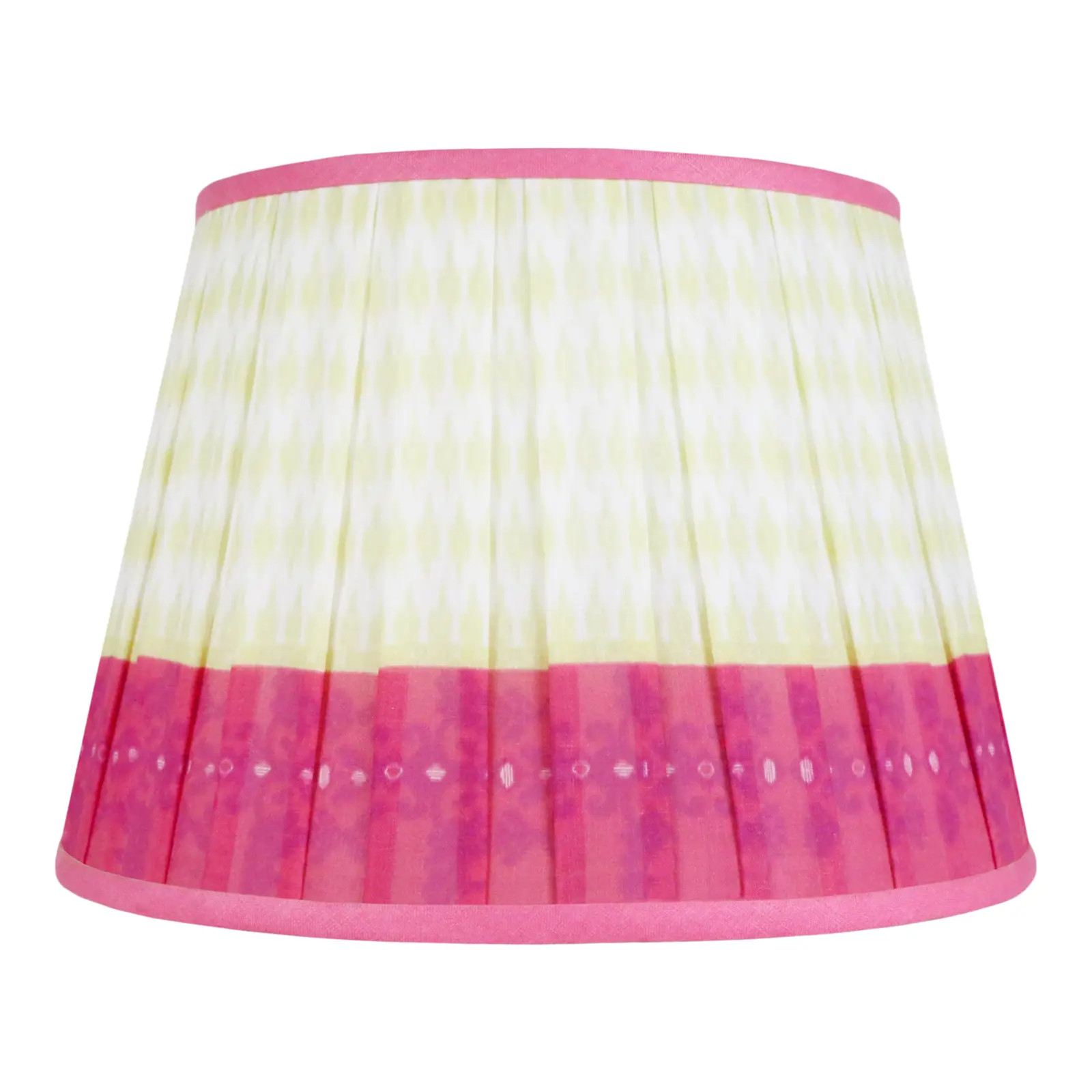 Pleated Printed Shade with Border 18" Citrus and Coral | Chairish