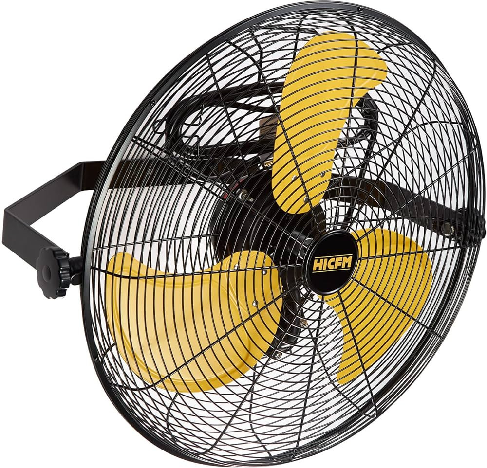 HICFM 5100 CFM Safety Yellow 20 inch Outdoor High Velocity Wall Mounted Fan with IP44 Enclosure M... | Amazon (US)