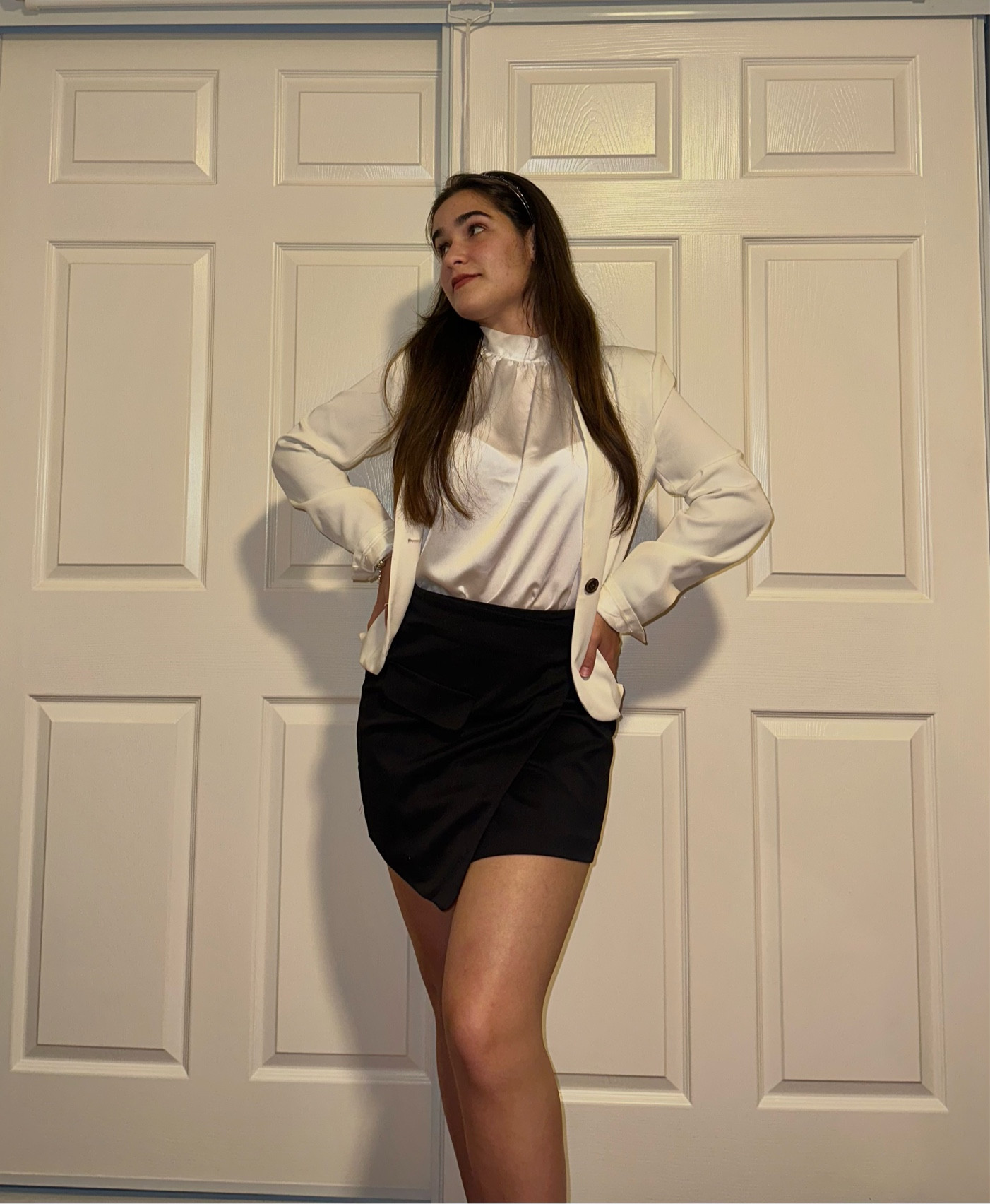 This is sale season!! 
I bought this blazer in Calvin Klein a few years ago . Unfortunately this black skirt is right now out of stock.
Blazer size : S
Blouse size: S 
Skirt size : S 
All these products are true to size and with great quality. 

#LTKstyletip #LTKsalealert #LTKfindsunder50