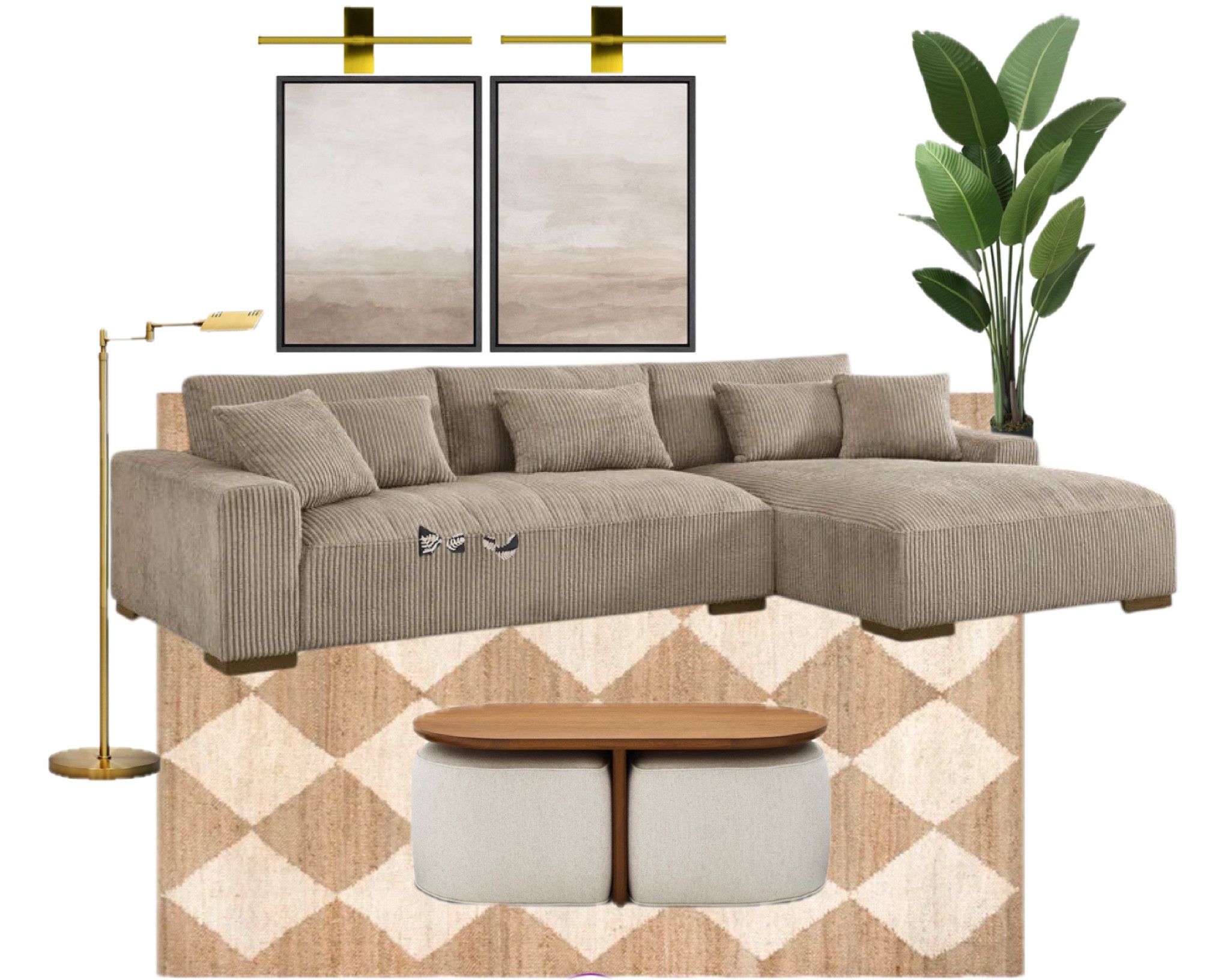 earthy warm living room inspo