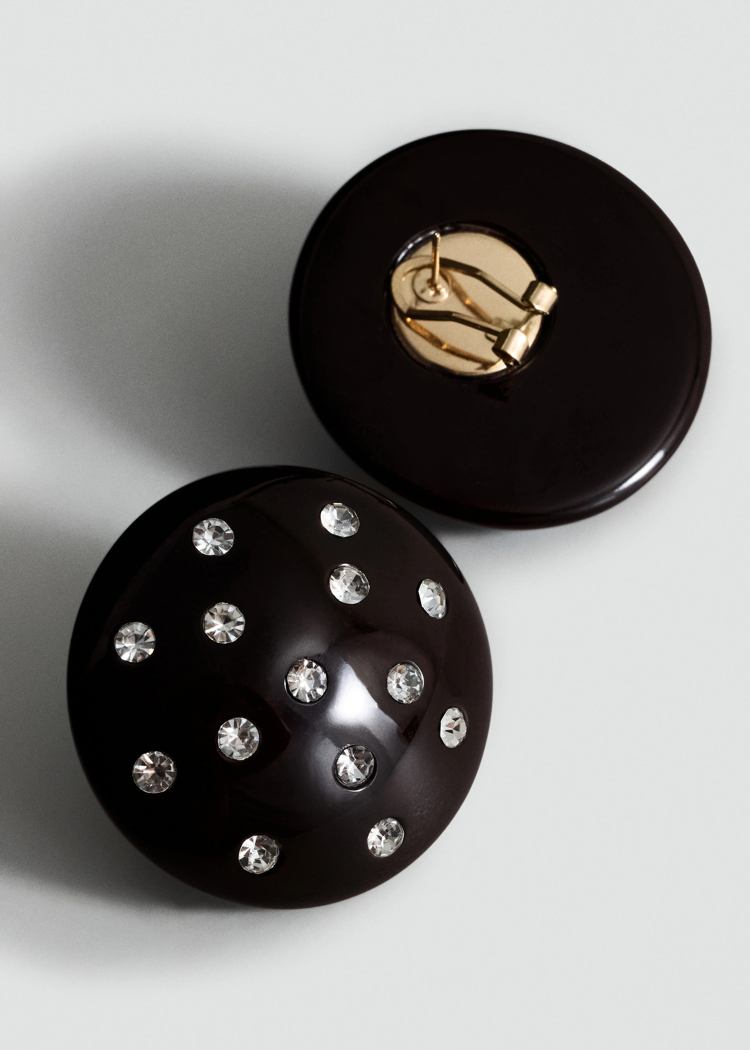 Round crystal appliqué earrings - Women | MANGO USA | Mango (US/MX/AU)