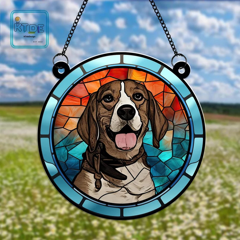 Personalized Dog Portrait Picture Window Hanging Suncatcher, Dog Lover Gift, Gifts For Pet Lover,... | Etsy (US)
