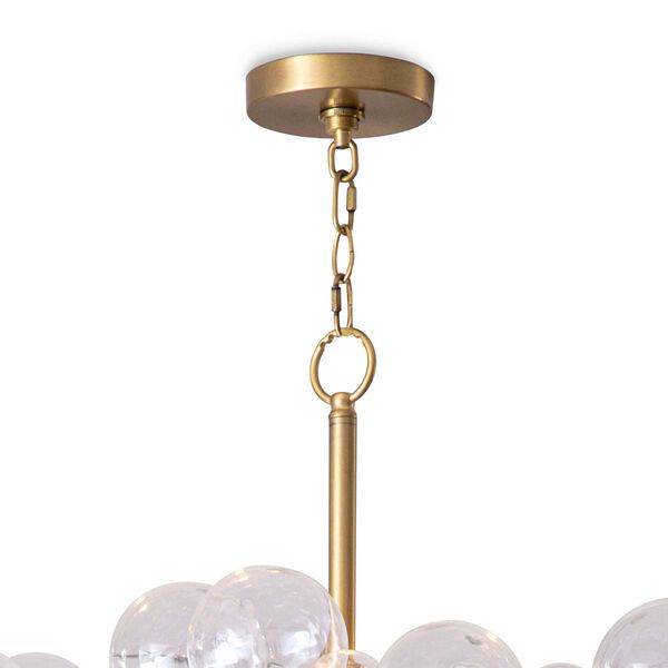 Bubbles Clear and Natural Brass One-Light Chandelier | Bellacor