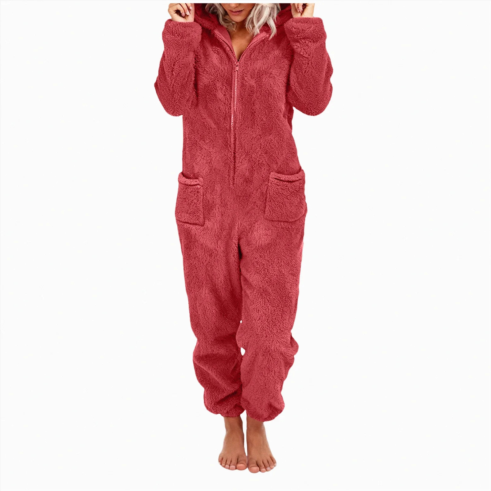Towmus Women Onesies Fluffy Fleece Jumpsuits Sleepwear Plus Size Hooded Sets Pajamas Adult Winter... | Walmart (US)
