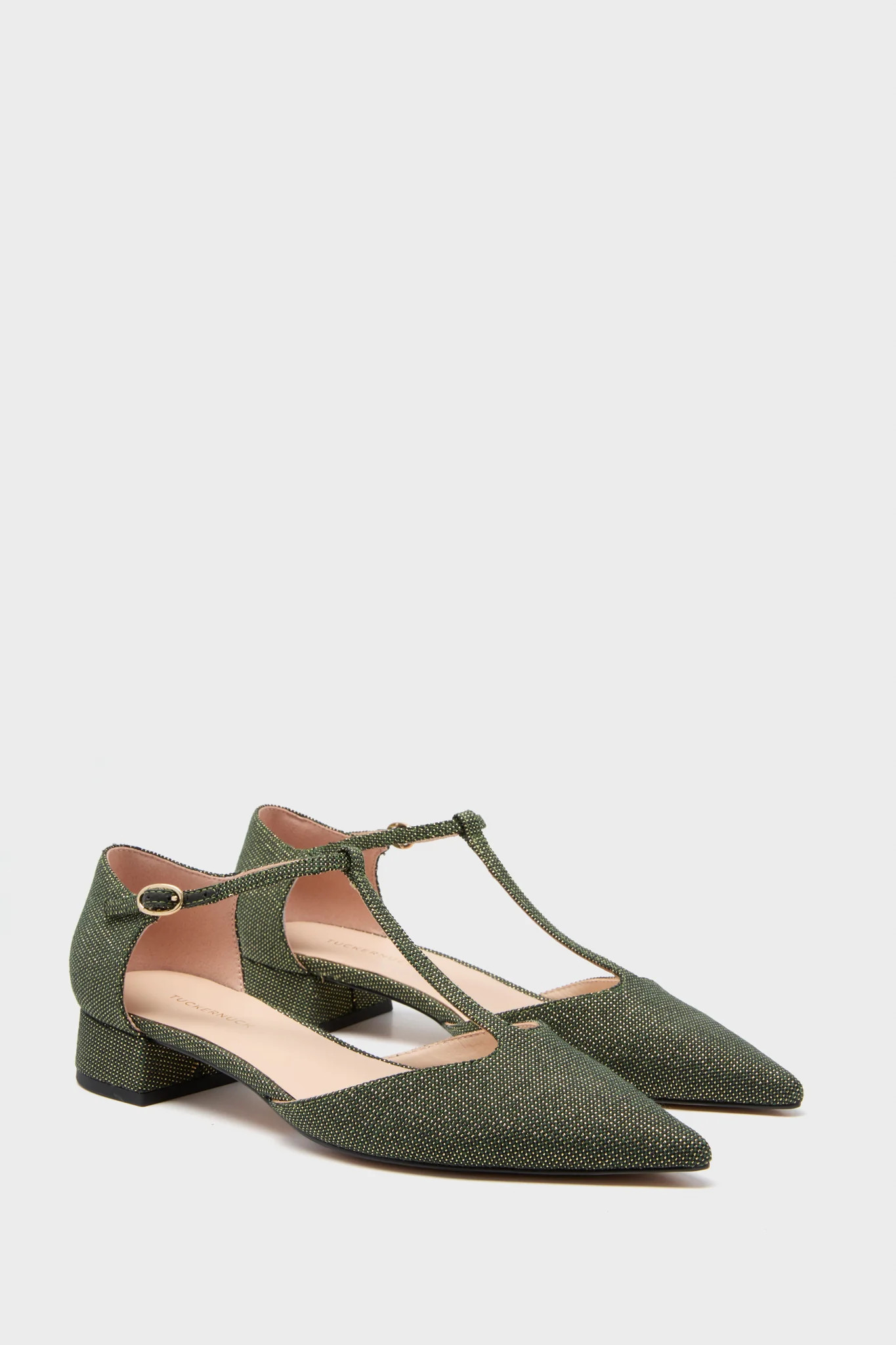 Olive Lurex Jacquard Collins Flats | Tuckernuck (US)