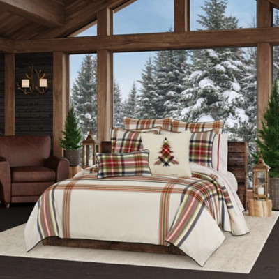 J. Queen New York Christopher Plaid Full/Queen Duvet Cover 3Pc. Set, Red | Ashley Homestore