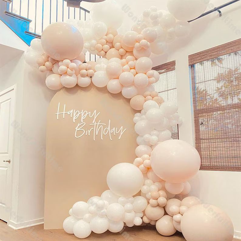 186pcs Doubled Cream Peach Balloons Garland Arch Wedding Decoration Birthday Party Decoration Bab... | Etsy (US)