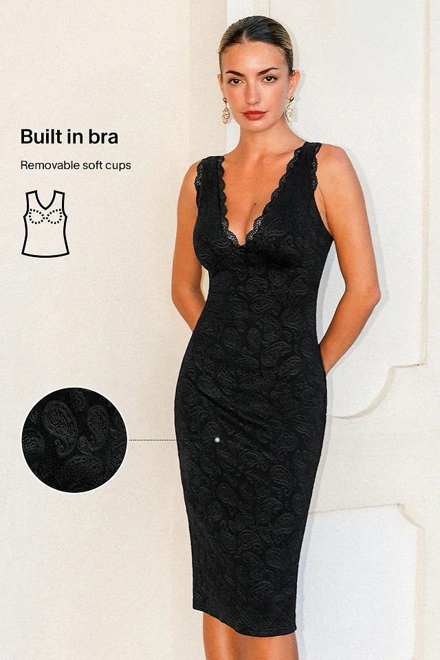 In the Know Black Shapewear Midi Dress | Cupshe US