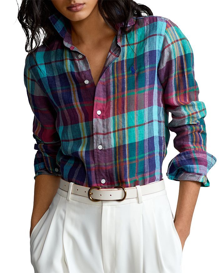 Ralph Lauren Linen Plaid Print Shirt Back to Results -  Women - Bloomingdale's | Bloomingdale's (US)