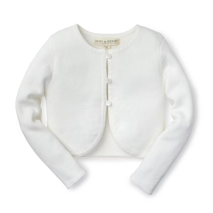 Hope & Henry Girls' Cropped Curved Hem Cardigan, Kids | Target