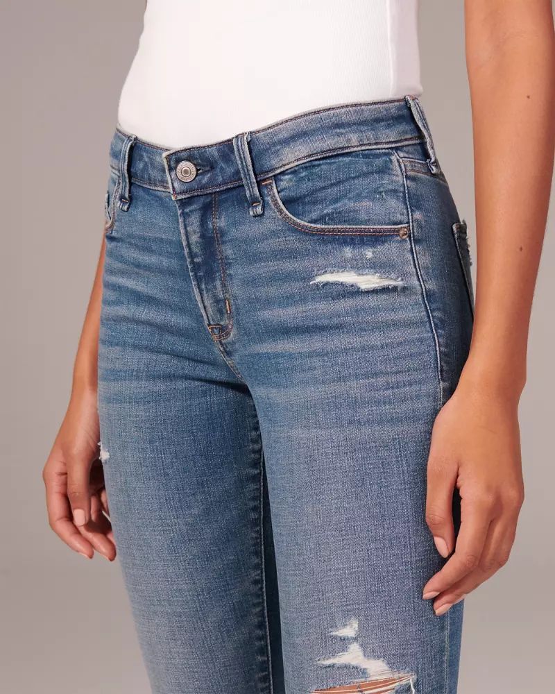 Mid Rise Super Skinny Ankle Jeans | Abercrombie & Fitch (US)