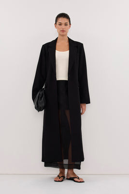VIDA BLACK LONGLINE BLAZER COAT | DISSH