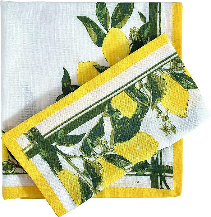FINGERCRAFT Cloth Napkins, Set of 12 Cotton Linen Blend Printed Dinner Napkins Cloth Mitered Corn... | Amazon (US)