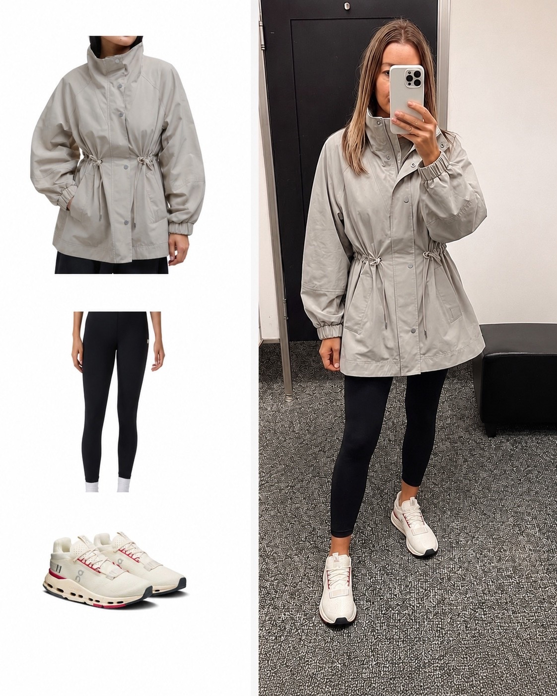 Waterproof coat and On sneakers 
Nsale