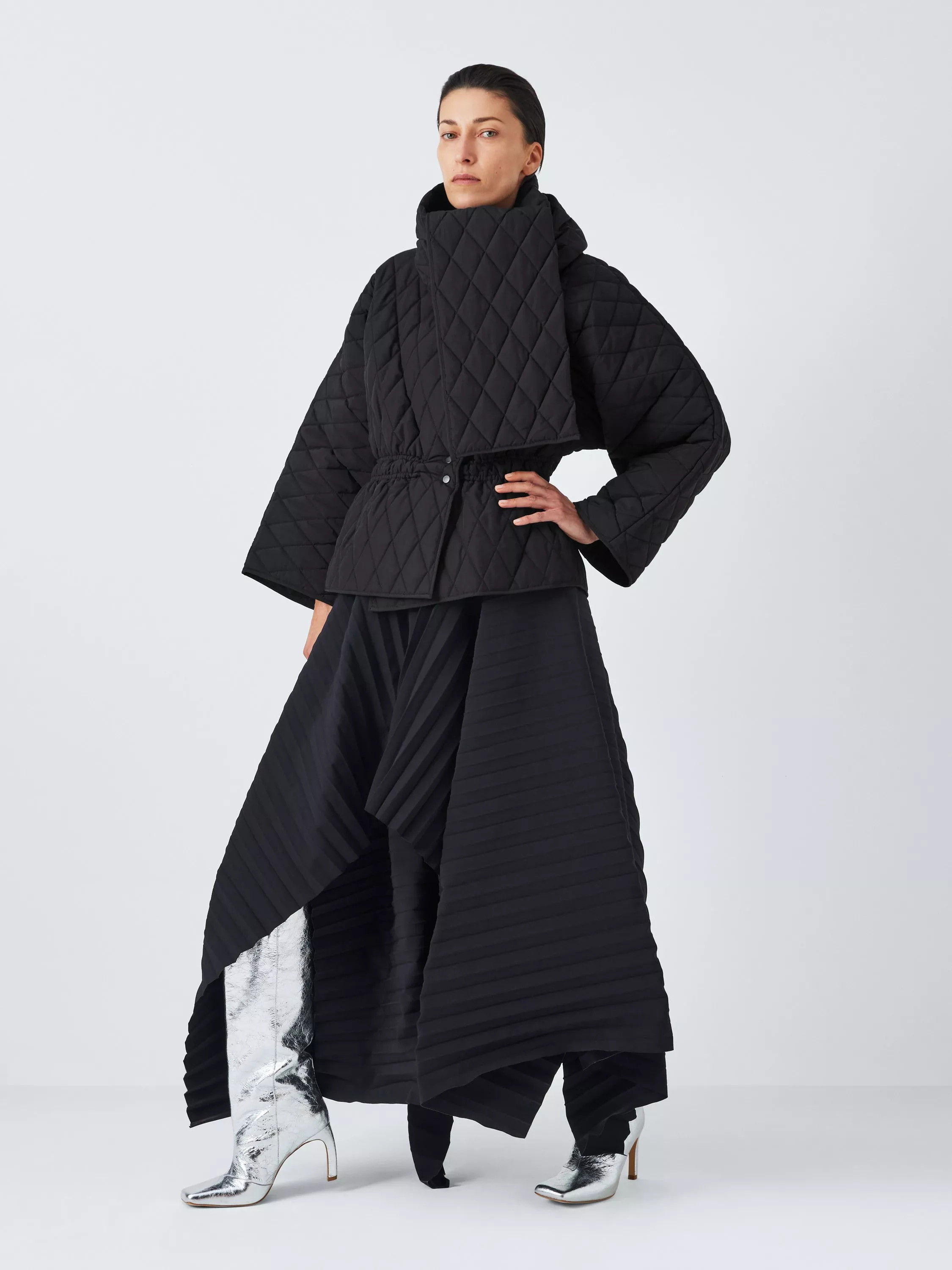 John Lewis x A.W.A.K.E. MODEQuilted Jacket, Black | John Lewis (UK)