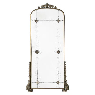 24" X 48.5" Wall Mirror With Finish And Arched Shape, Perfect For Living Room Or Bathroom Enhancement Intricate Baroque Medallions 24.2" Depth, Suitab | Wayfair North America