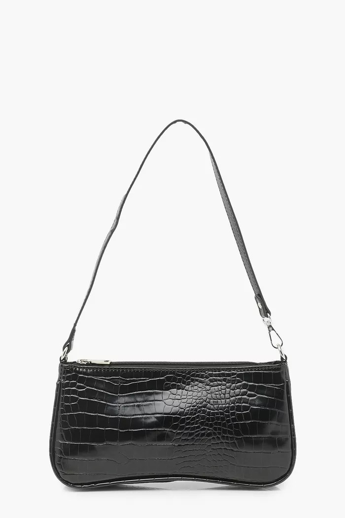 Croc Simple Zip Wave Base Shoulder Bag | Boohoo.com (US & CA)