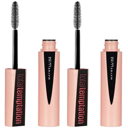 Maybelline Total Temptation Washable Mascara Makeup, Blackest Black, 2 COUNT | Walmart (US)