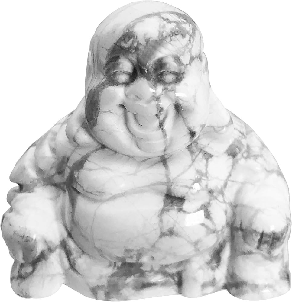 favoramulet Handcarved Stone Maitreya Laughing Happy Buddha Statue, Healing Crystal Pocket Figuri... | Amazon (US)