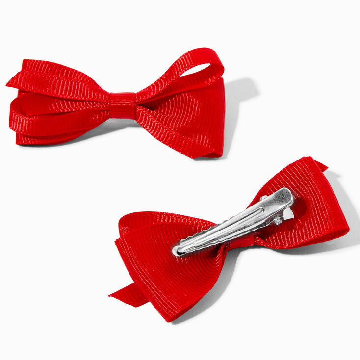 Claire's Club Red, Black & White Hair Bow Clips - 6 Pack | Claire's (US)