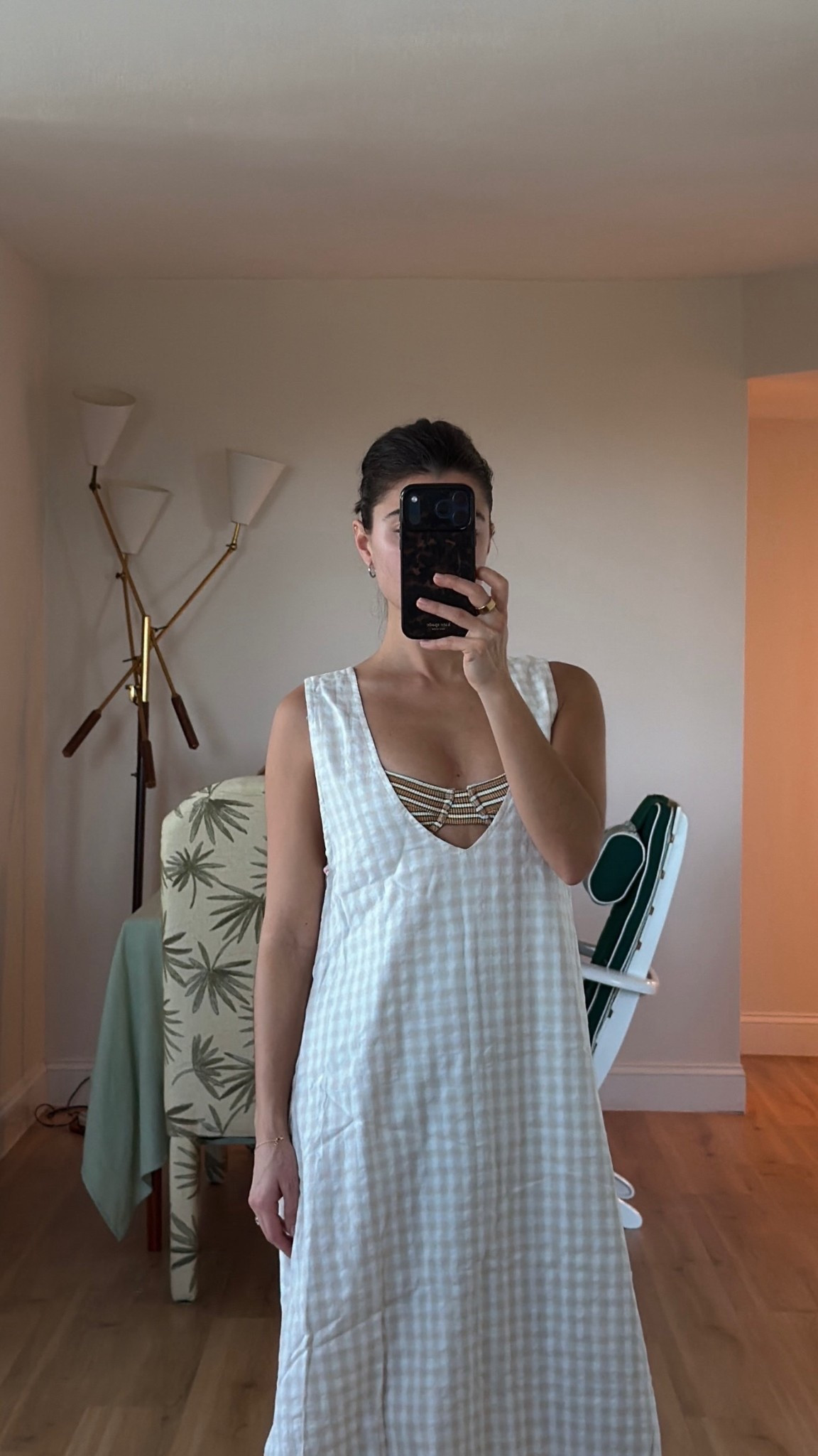 [1/12/26] cute gingham dress I paired with swim as a cover up option | wearing smallest size available 

#LTKPetite #LTKootd