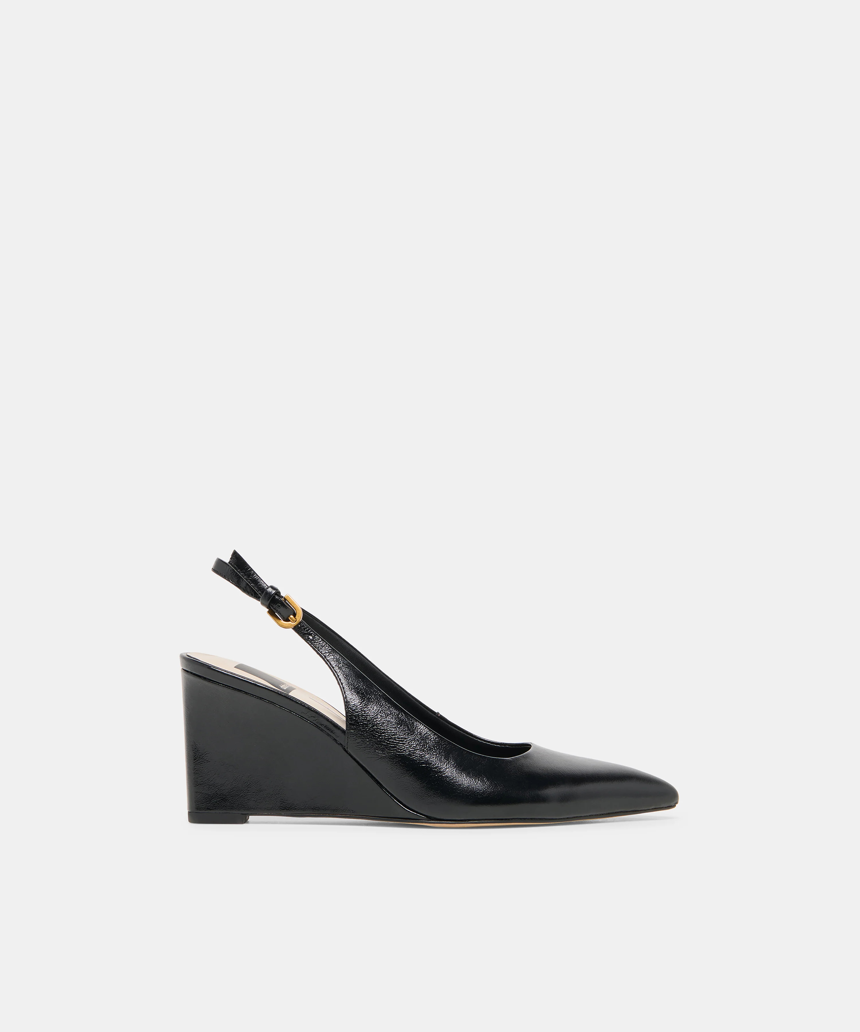 EVELAN Black Leather Pointed-Toe Slingback Wedges | Dolce Vita | DolceVita.com